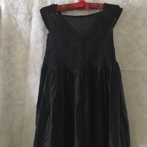 J Crew Smocked Black Dress